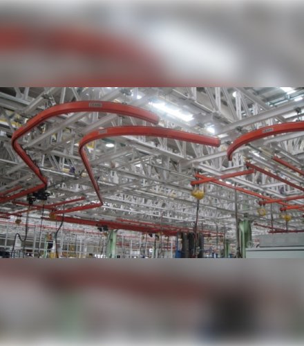 Installation of Monorails With Internal Bus Bars at an Automotive BIW Shop